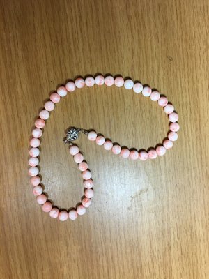 天然【粉紅珊瑚圓珠項鍊8.5-9mm】實用品、收藏品