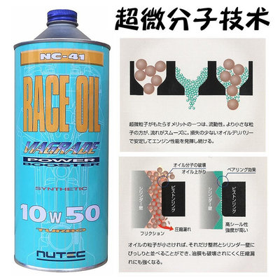 日本殿堂級NUTEC機油10W50 牛奶機油NC-41酯類10W-50超微分子技術
