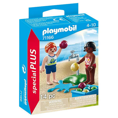 Playmobil摩比人積木 兒童與水氣球 71166