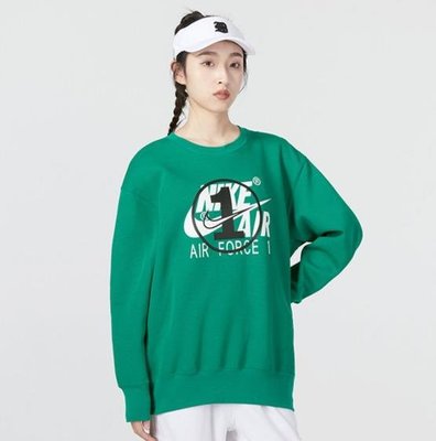 NIKE 耐吉 NSW STYLE FLC CREW 休閒運動上衣 圓領衛衣 大勾 女 FB7651-365-133