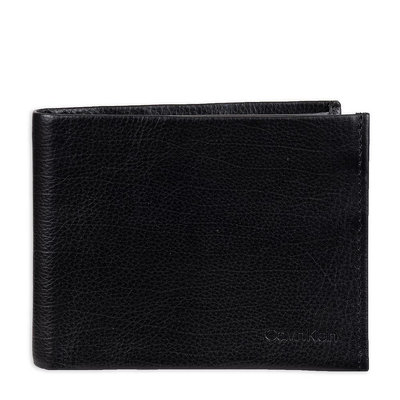 【美麗小舖】Calvin Klein CK 黑色 素面真皮皮革 男夾 皮夾 短夾 錢包~全新真品現貨在台 C43316