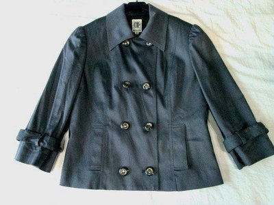 日本MK MICHEL KLEIN灰色系公主袖風衣式ICB 自由區UNTITLED款短大衣西裝外套