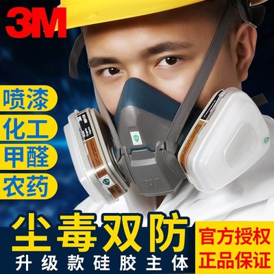 【現貨】正品3M6502硅膠防毒面具防塵防護噴漆化工有機氣體農專用面罩