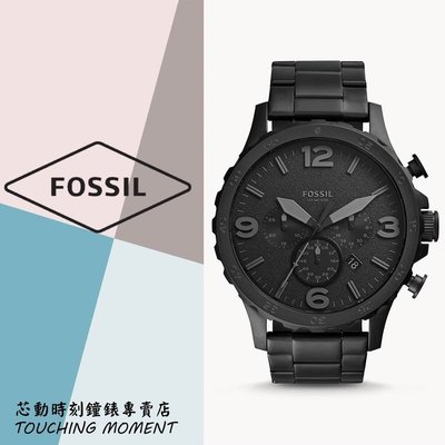《限時優惠》FOSSIL 粗曠個性 大錶徑 三眼計時黑鋼錶 JR1401