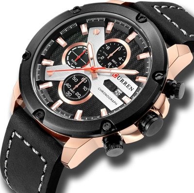 【潮鞋基地】CURREN/卡瑞恩新款男士運動手錶多功能六針計時手錶8308