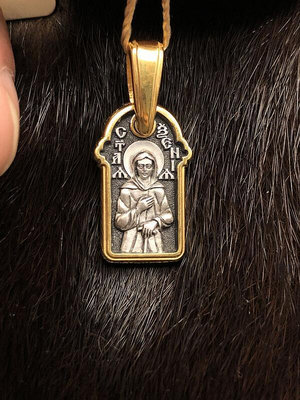 眾信優品 愛沙尼亞十字架項鏈男女吊墜天主教聖牌925純銀Au999鎏金保真 YS2034