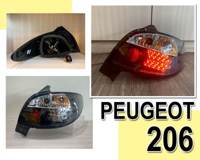 》傑暘國際車身部品《全新 寶獅 PEUGEOT 206 3D 5D 黑框 LED 後燈 尾燈 SONAR製
