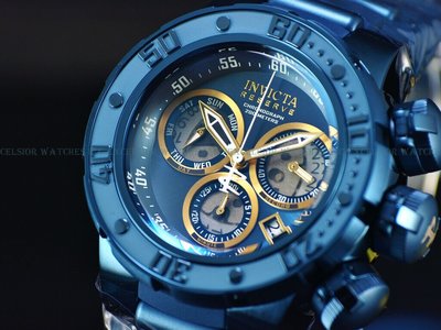《大男人》Invicta #8628瑞士大錶徑52MM個性潛水錶，砲筒錶冠設計，BLUE MOON非常漂亮值得收藏