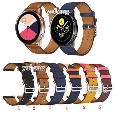 三星 Galaxy watch Active 2 40mm 44mm 40mm 44mm 手錶的替換皮革錶帶錶帶 4 c