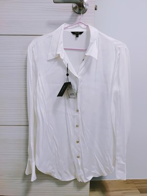 Massimo Dutti 百貨專櫃女裝 米白色 長袖雪紡襯衫 zara iroo