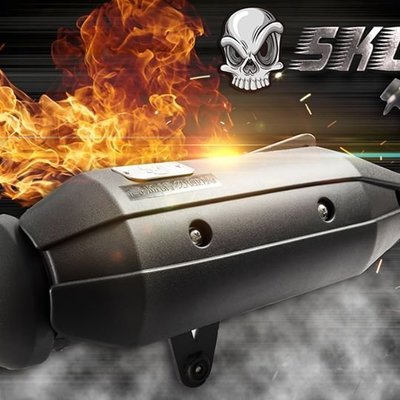 韋德機車精品 Skull 骷髏管 亞杰開發 市售黑鐵靜音 新勁戰 三 四代 3 4代 雷霆 s gtr 地瓜