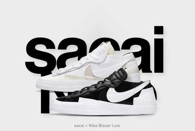 Nike Blazer Low x sacai 黑白 低筒 DM6443-001。太陽選物社