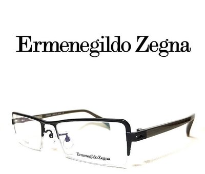 《黑伯爵眼鏡精品》Ermenegildo Zegna 傑尼亞 專業商務 高檔純鈦 黑色鈦金屬 半框式 日本製 光學眼鏡