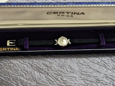 1960年代停產庫存美品（全部原裝-盒裝庫存品）瑞士老牌（CERTINA)特殊月牙錶頭，手上鍊機械錶