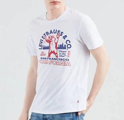 【美麗小舖】全新真品 Levi's 白色 男版 T恤 短袖 短T-Shirt 圓領 上衣~L54914