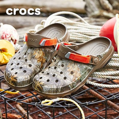 【熱賣精選】Crocs沙灘鞋卡駱馳經典特林Real Tree洞洞鞋男戶外涼拖鞋|206504