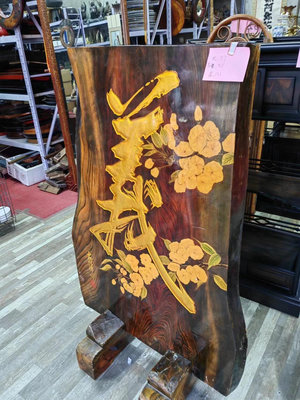 日本回流 實木落地屏風 金蒔繪 中古物 品相完好 有輕微使用