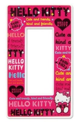 【正版】Hello Kitty 花系列 開關蓋板 ~~直式三孔 ~~