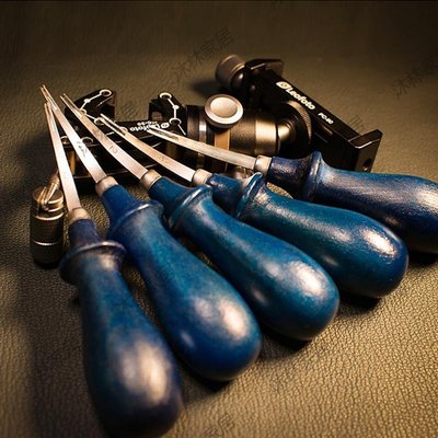 西風藍柄削邊器 皮邊倒角修邊器 手工DIY皮革工具 美式皮邊打磨器-促銷