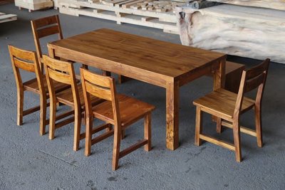 【原味手工家具】柚木餐桌椅 -台南 原木 家具