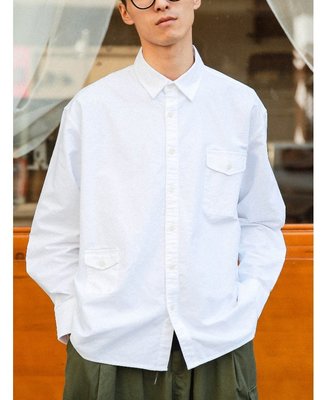 『COG』 m1468 原創街頭潮流 日本極簡主義 Minimalism 無印簡約寬鬆風格 情侶厚磅牛津素面長袖襯衫