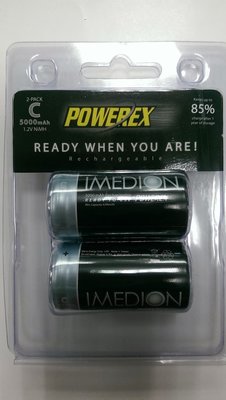 POWEREX 2號 充電電池 • 5000mAh 1.2V Ni-MH • 充電式 【2入】低自放電