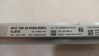 Intel Ruler SSD D5-P4326 Series 15.36TB 企業級 SSD SSDPEXNV153T8D