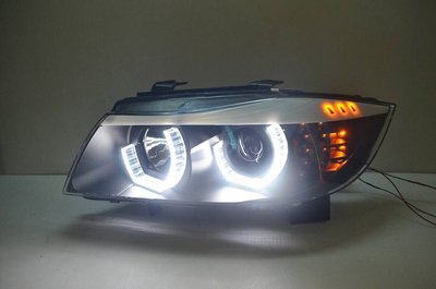 【炬霸科技】BMW E90 E91 LED 導光 U型 光圈 魚眼 大燈 05 06 07 08 323I 325I