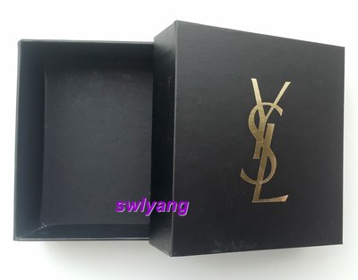 YSL 原廠真品 專櫃 名牌精品紙盒 收納盒 黑色燙金LOGO 唇膏禮盒 飾品盒