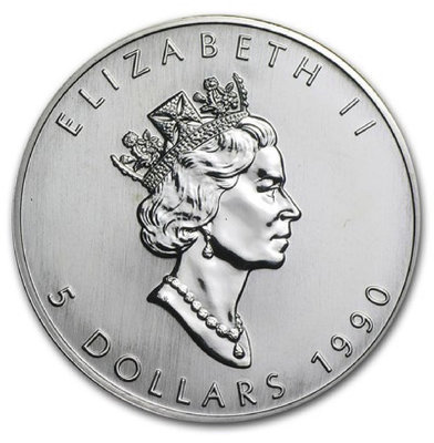 加拿大1990楓葉銀幣1盎司 包漿91906