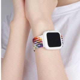 尼龍錶帶&amp;錶殼適用iwatch7錶帶apple watch5/se/6/2/3/4編織錶帶 41mm 45