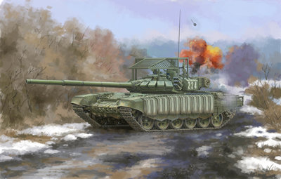 【TRUMPETER 09610】1/35 俄羅斯 T-72B3 坦克 含4S24 反應裝甲及柵欄