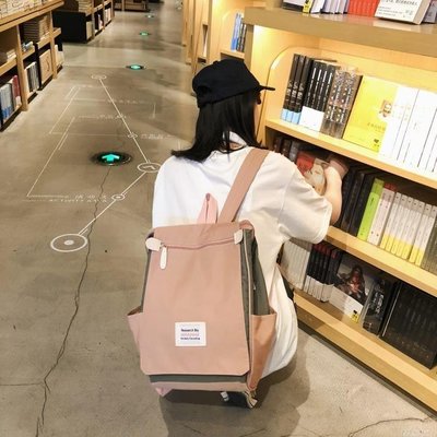 後背包書包女韓版高中背包大學生古著感電腦包2019新款時尚雙肩包 3699jpyx