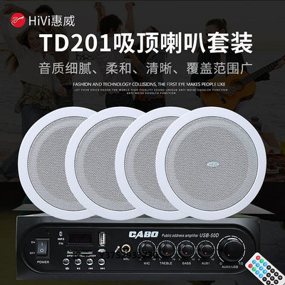 音箱設備惠威TD201定壓吸頂喇叭天花音響吸頂音背景音樂音箱 吊頂喇叭音箱音響配件