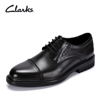 clarks其樂男鞋新款英倫風雕花商務正裝皮鞋真皮系帶軟皮德比鞋潮