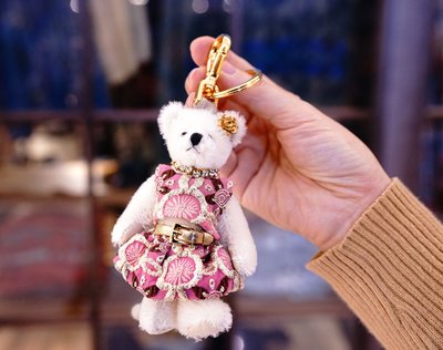 【COCO 精品專賣】Prada Teddy Bear Charm 粉紅洋裝 水晶項鍊 限量 小熊吊飾 現貨