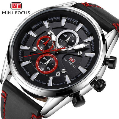 現貨男士手錶腕錶MINI FOCUS福克斯男錶石英錶跨境熱賣亞馬遜ebay皮錶帶MF0083G