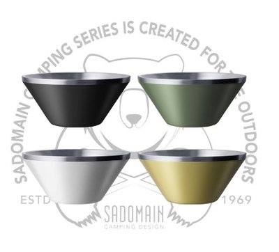 仙德曼SADOMA 雙層304不鏽鋼笠形碗(4入一組)附網袋