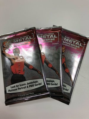 (原封盒拆開散包）2021 skybox Metal Universe卡包3包～可拆MJ LBJ綠寶紅寶