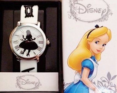 迪士尼正版 (現貨) 愛麗絲Alice羅馬數字手錶 鐵盒收藏