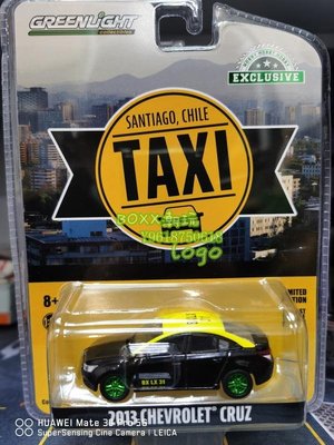 BOXx潮玩~綠光1:64 2013款雪佛蘭科魯茲-智利圣地亞哥出租車 30282綠機器