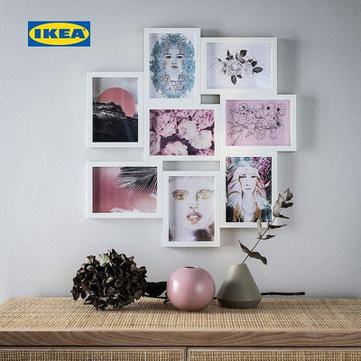 【精選好物】相框 拼圖框 IKEA宜家VAXBO韋斯伯8格拼貼相框白色13x18cm掛墻拼接 居家裝飾簡約歐式畫框