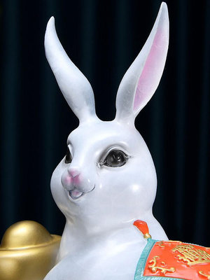 生肖兔子擺件元寶兔可愛家居客廳玄關柜電視柜辦公室裝飾品禮物半島鐵盒