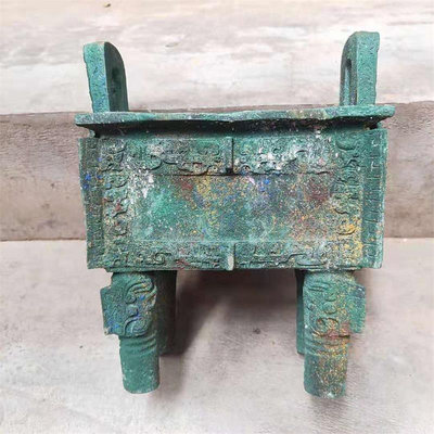 青銅器仿古擺件模型 司母戊大方鼎 生坑繡文玩收藏古董古玩老坑銅