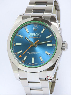 台北腕錶 Rolex 勞力士 Milgauss 116400GV Z Blue 綠玻璃 抗磁錶 187651