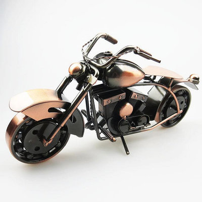 現貨創意擺件廠家直銷zakka手工復古鐵藝工藝品擺件做舊 超大號哈雷摩托車模型