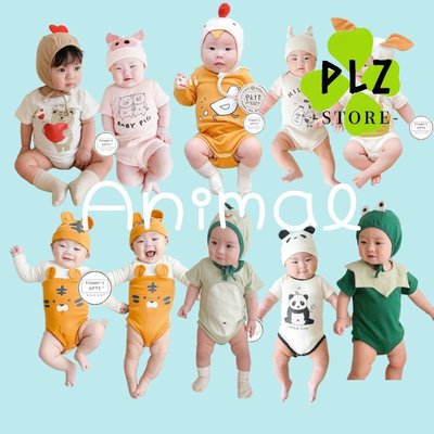 [兒童] 動物園集合夏季嬰兒連體衣新生兒包屁衣爬服動物造型如此可愛的新生兒套裝0-24 個月