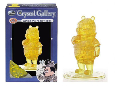 6315 絕版3D立體塑膠透明水晶41片日本進口拼圖 迪士尼 小熊維尼 Winnie the Pooh