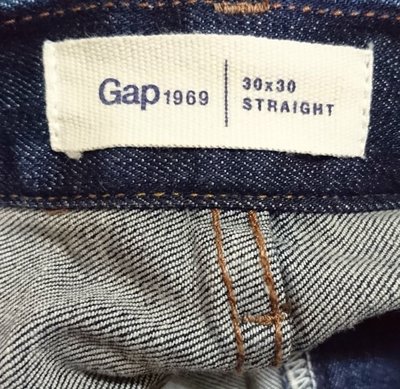 Gap 1969深靛藍色中腰彈力直筒牛仔褲30×30