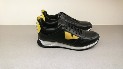 [全新真品代購-SALE!] FENDI 怪獸 眼睛 黑色皮革 休閒鞋 / 運動鞋 (芬迪)